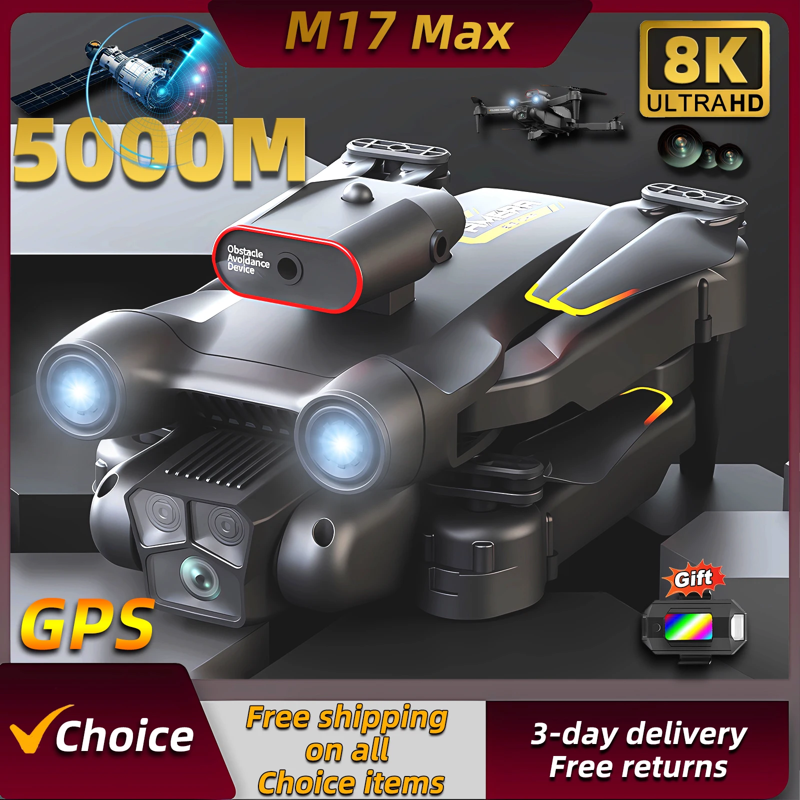 Drone Multispectral - Nouveau Drone M17 Max 8K Professionnel